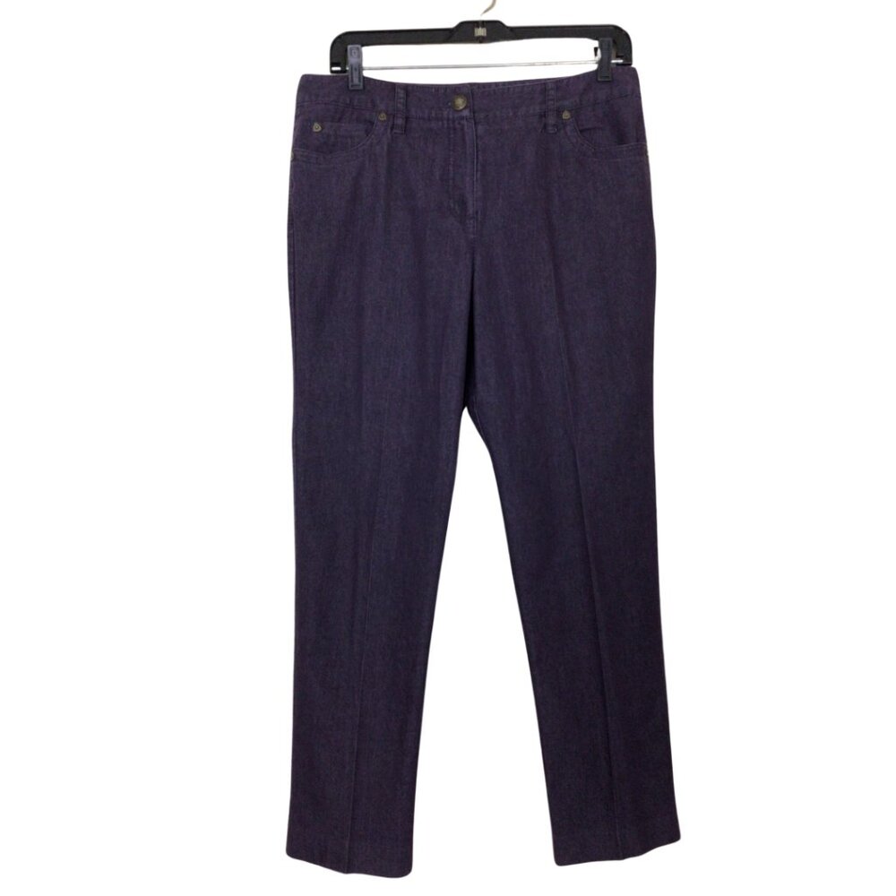 Larry Levine Pants Women’s 10 Purple Denim Trouser Jeans Stretch